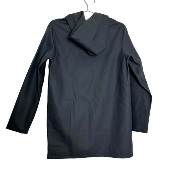 Stutterheim Mosebacke Raincoat (Dark Grey) Button Front Hooded - Picture 5 of 10